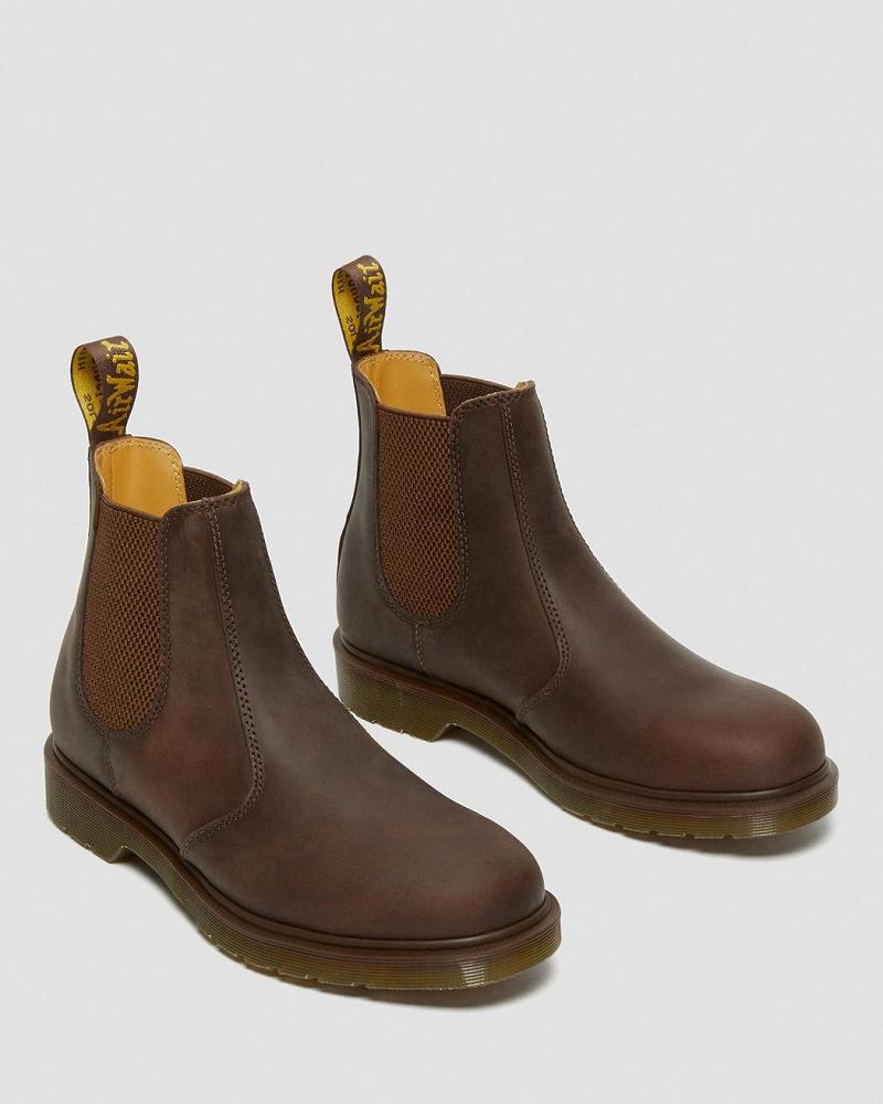 Brown Women's Dr Martens 2976 Crazy Horse Leather Chelsea Boots | CA 103FDN